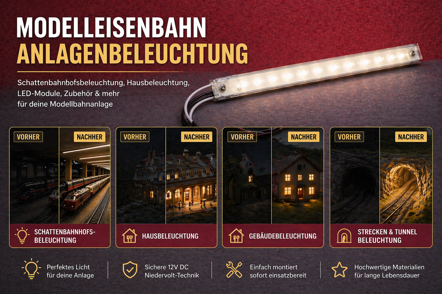 🚂 Modelleisenbahn Anlagenbeleuchtung