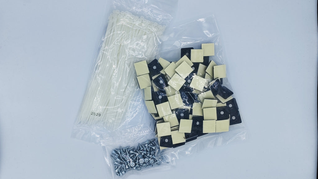Klebesockel Set mit Kabelbinder & Schrauben (100 Stück) – sauberes Kabelmanagement für Modellbahn & Elektrik - DSEG-Shop